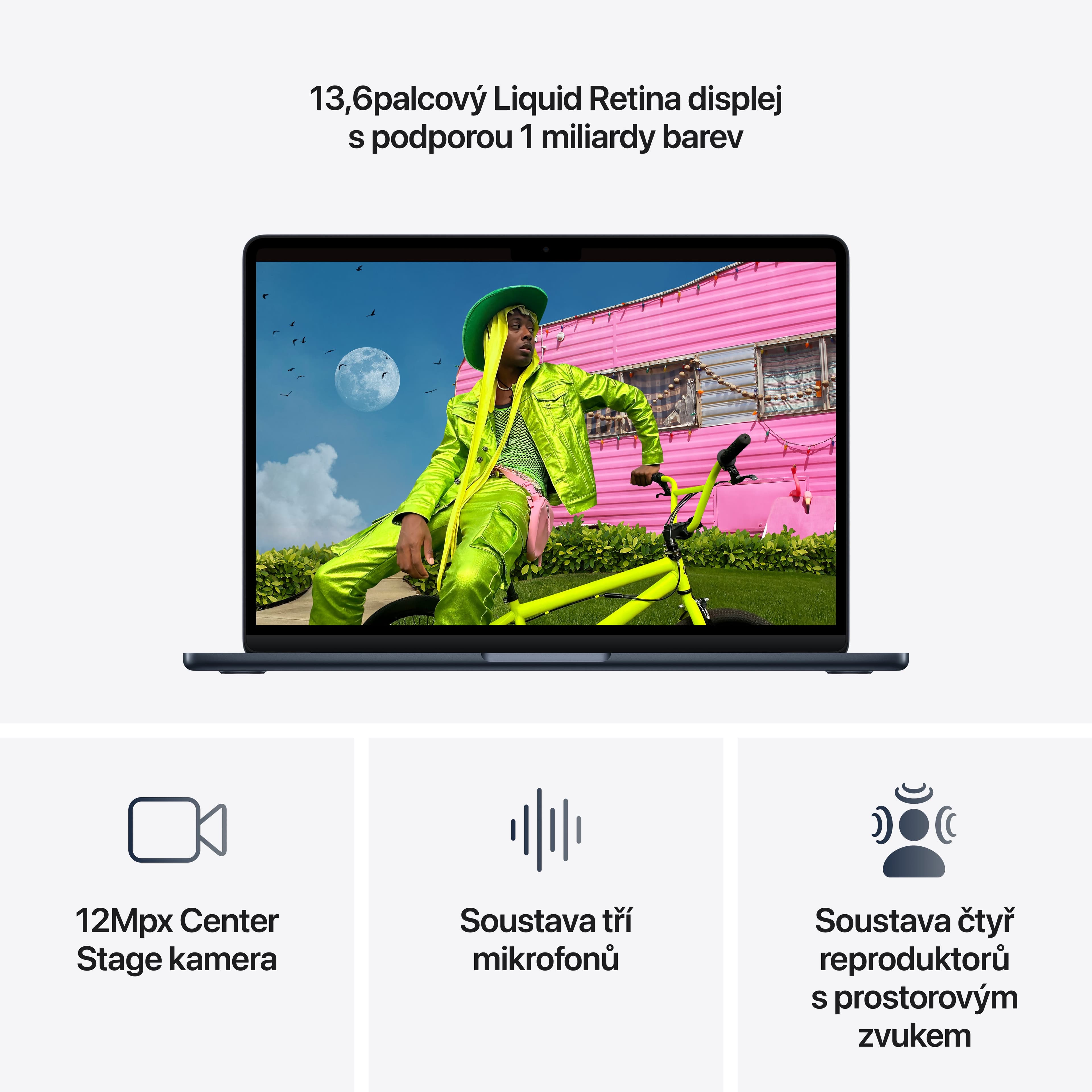 MacBook Air 13,6", Apple M5 10jádrové CPU, 10jádrové GPU, 24GB, 1TB SSD – temně inkoustový - náhled 5
