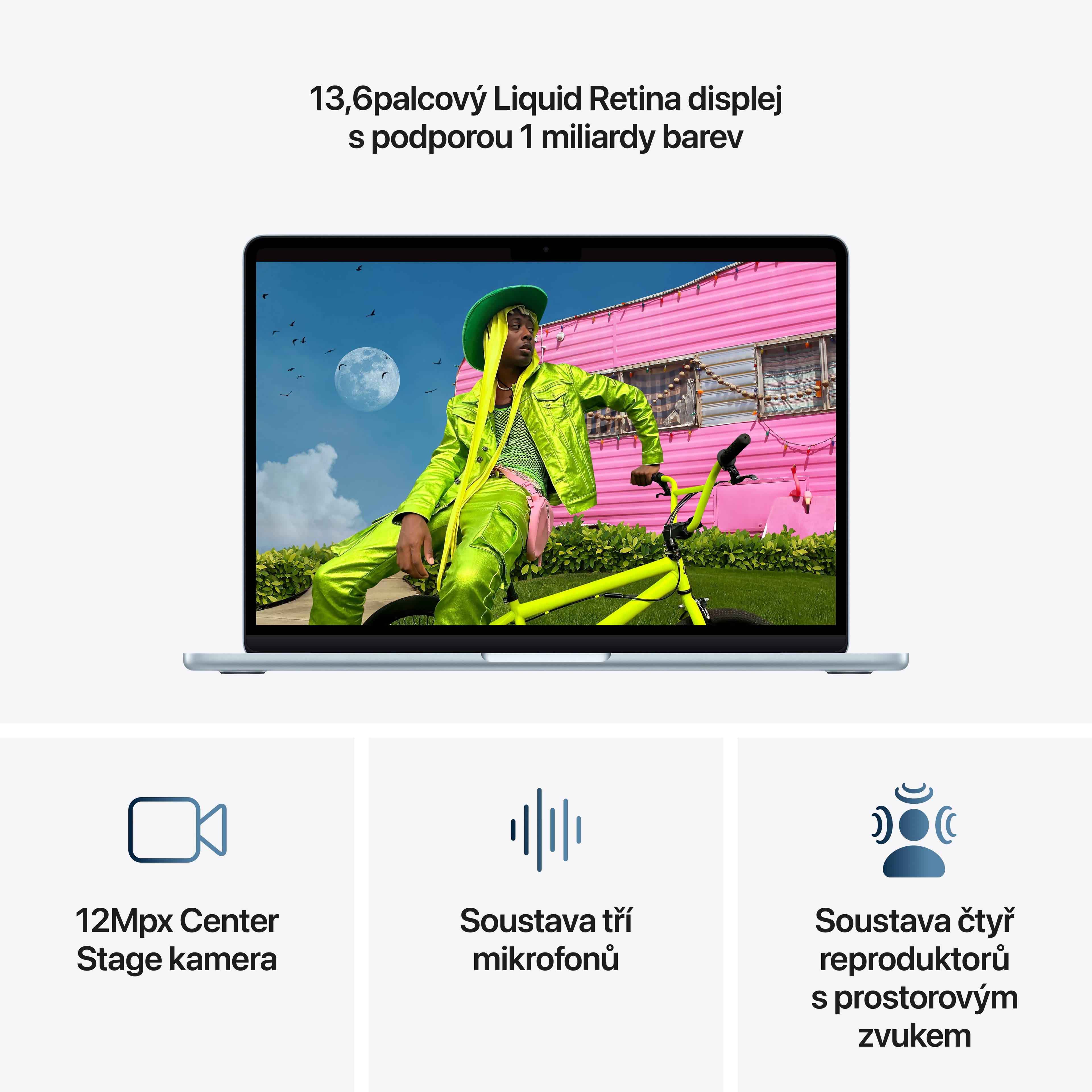 MacBook Air 13,6", Apple M5 10jádrové CPU, 10jádrové GPU, 16GB, 1TB SSD – blankytně modrý - náhled 5