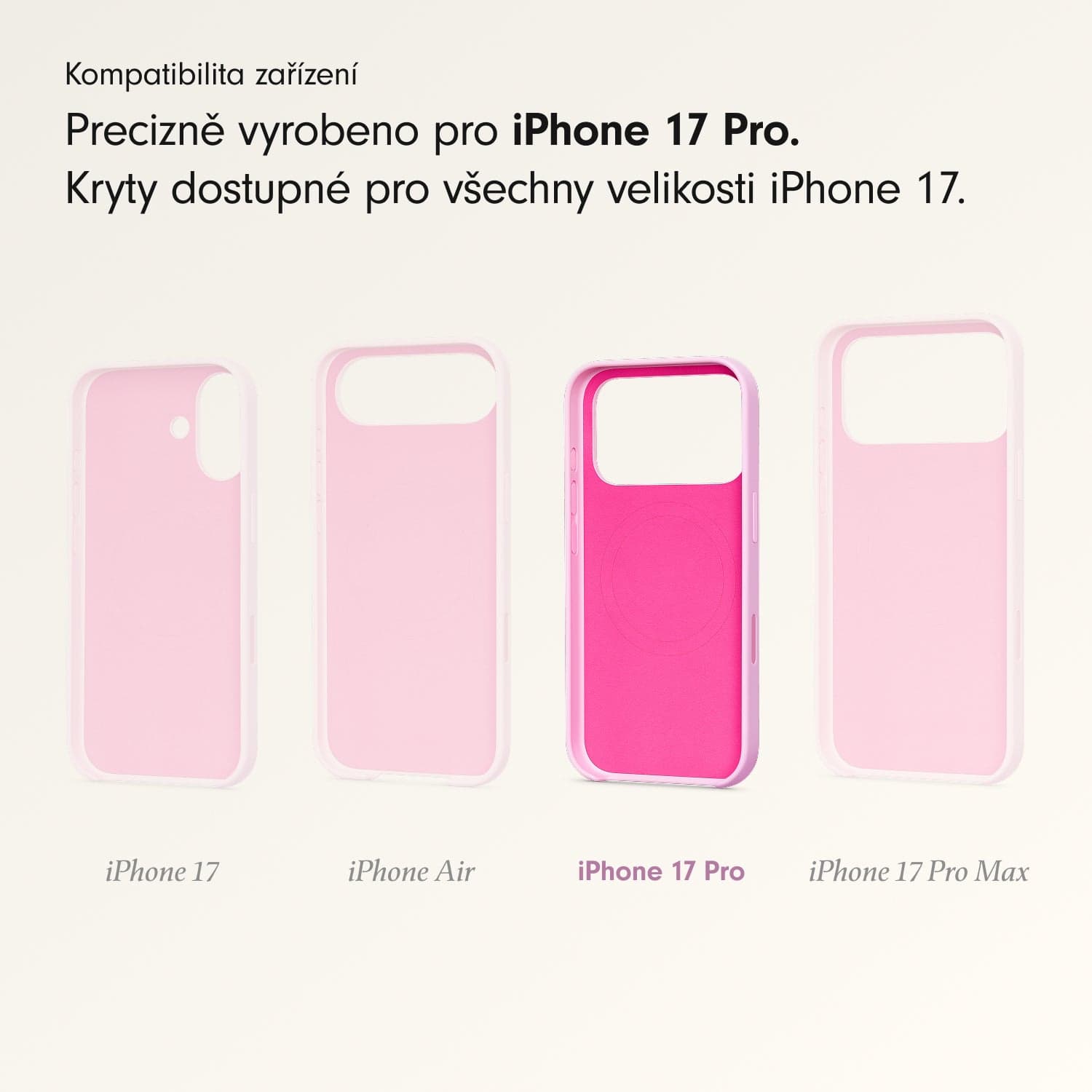 Kryt pro iPhone 17 Pro Beats s MagSafe a ovladačem fotoaparátu - oblázkově růžový - náhled 3