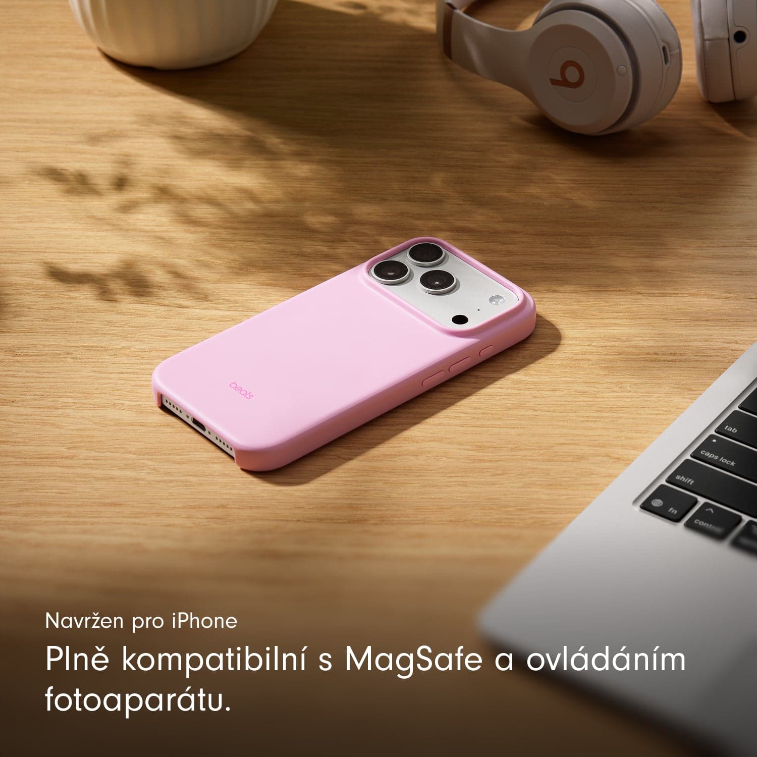 Kryt pro iPhone 17 Pro Beats s MagSafe a ovladačem fotoaparátu - oblázkově růžový - náhled 4