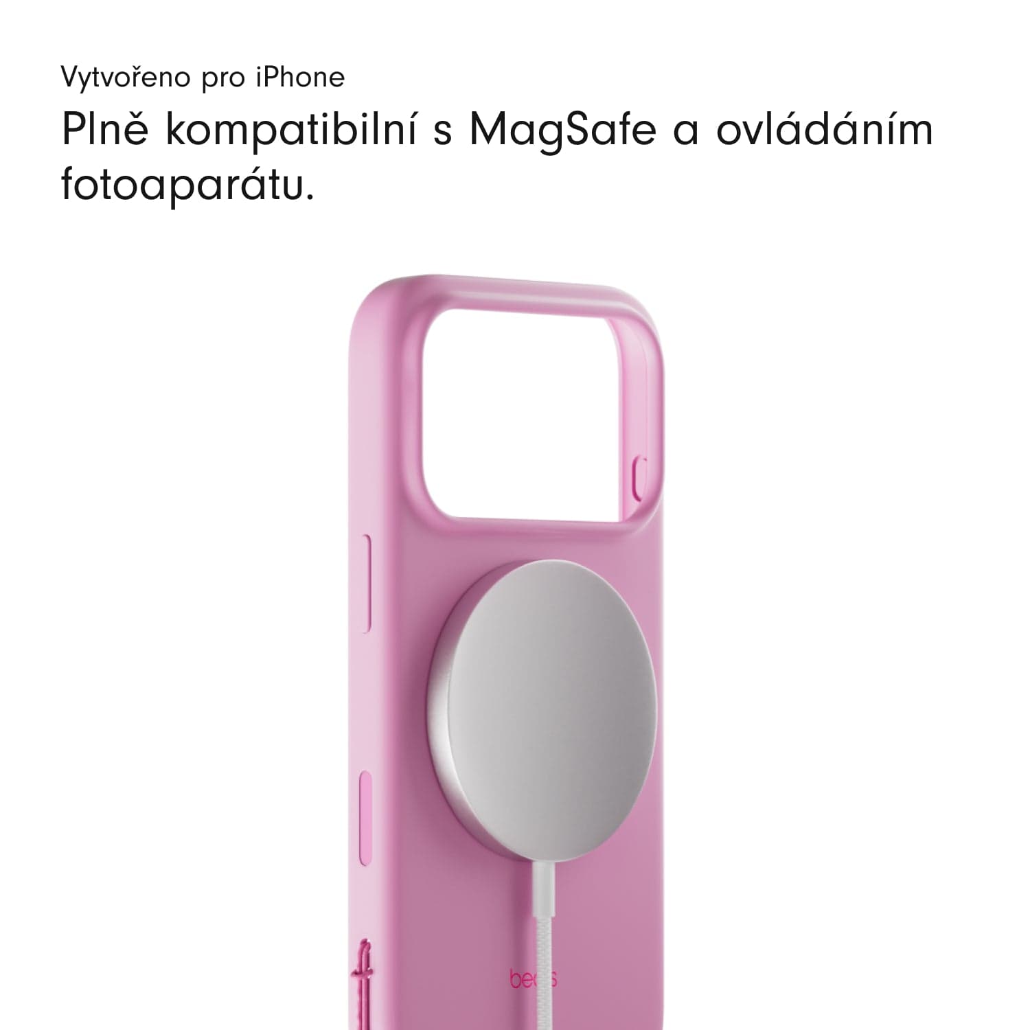 Kryt se stojánkem pro iPhone 17 Beats s MagSafe a ovladačem fotoaparátu - oblázkově růžový - náhled 5
