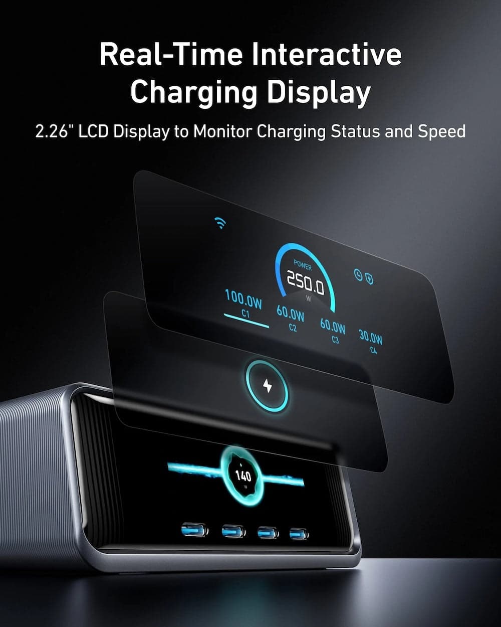 250W stolní GaN nabíječka Anker Prime Charger - náhled 4
