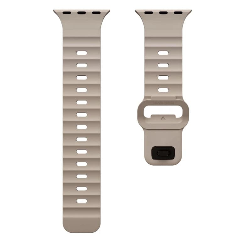 Řemínek pro Apple Watch 44/45/46/49 mm Mobile Origin FKM Strap s kovovým zapínáním - béžový - náhled 3