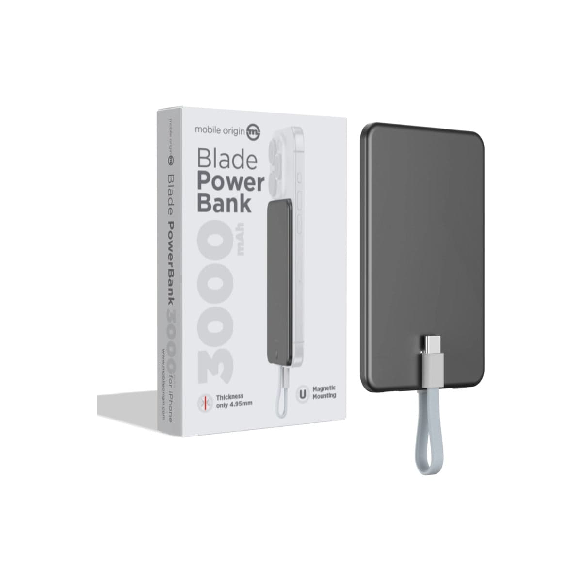 Powerbanka Mobile Origin Blade PowerBank 3 000mAh - šedá - náhled 4