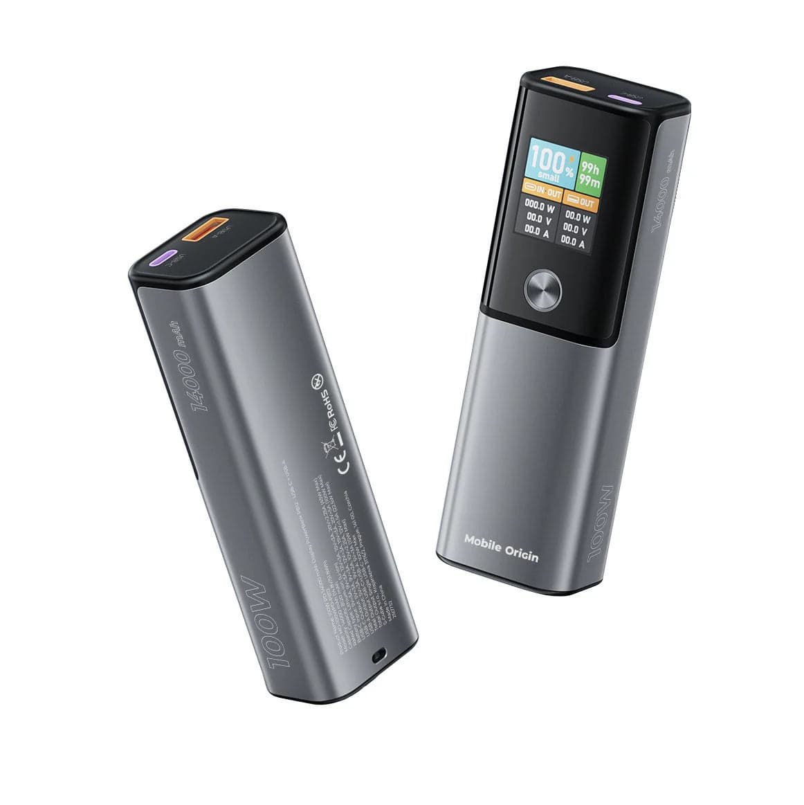 100W PD rychlonabíjecí powerbanka s displejem Mobile Origin PB12 14 000 mAh - náhled 2