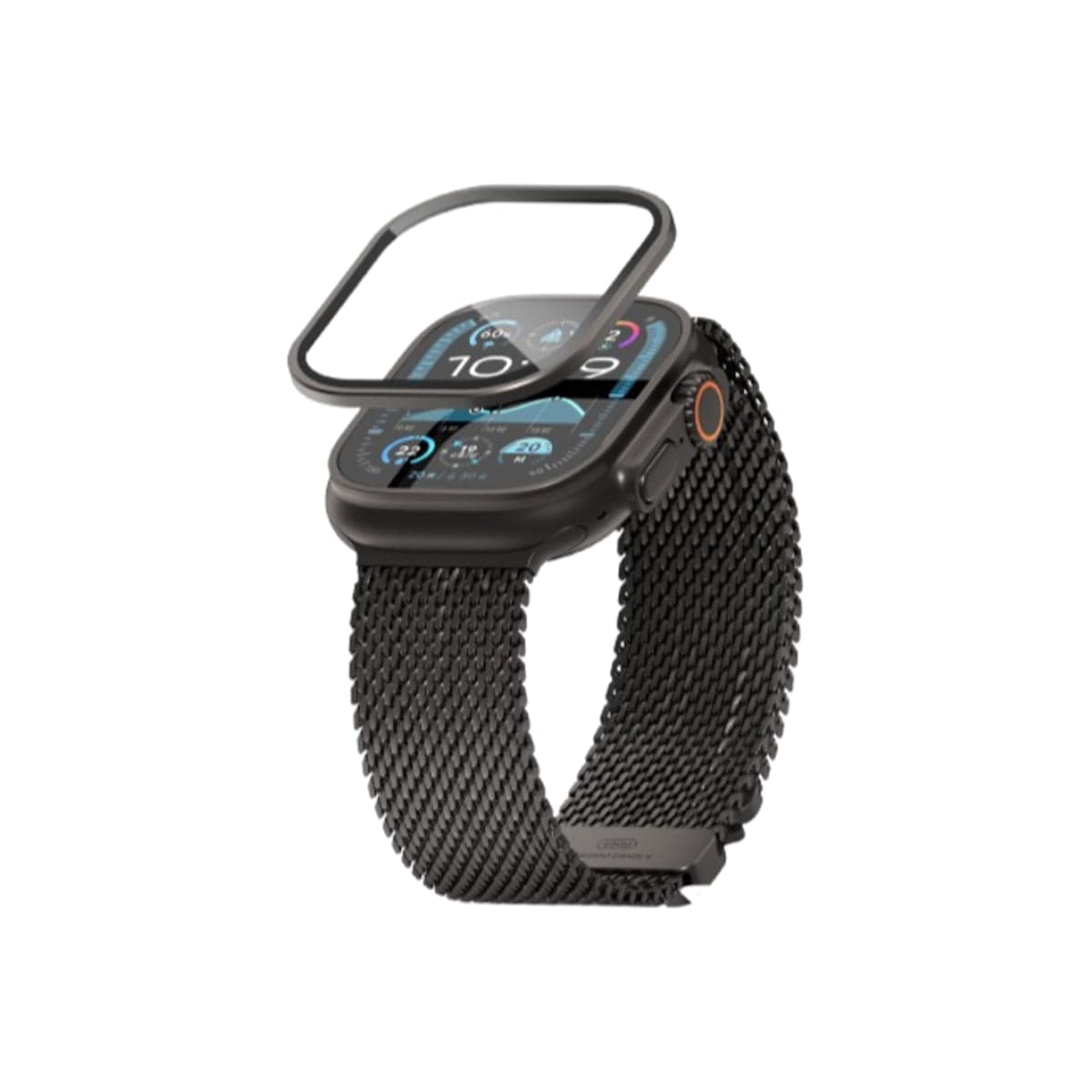 Ochranné sklo pro Apple Watch Ultra Blueo Sapphire & Titanium - černé