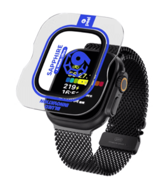 Ochranná sada pro Apple Watch Ultra 1/2/3 Blueo Sapphire - titanově černá - náhled 3