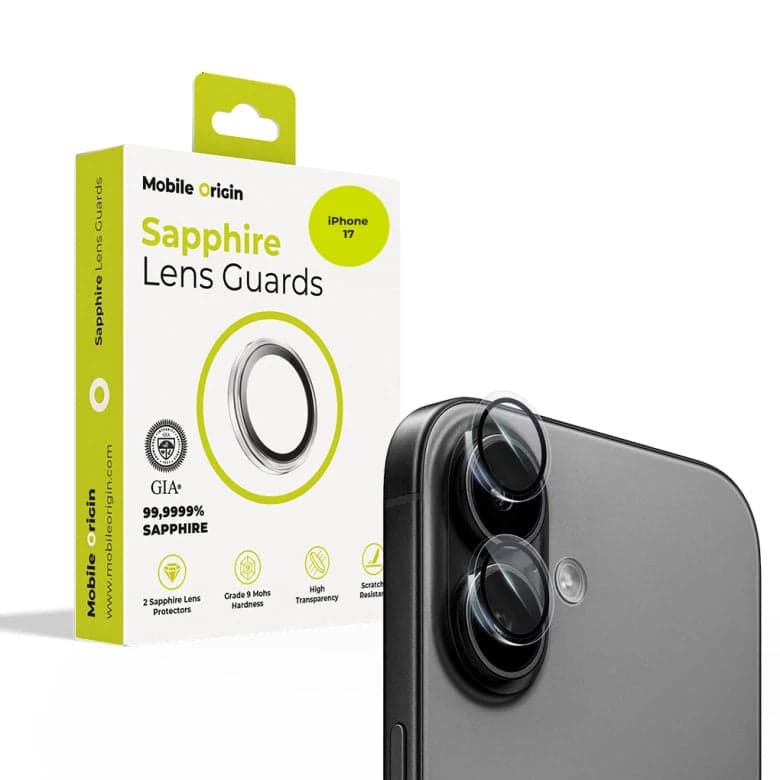 Safírové sklo na čočky pro iPhone 17 Mobile Origin - průhledné