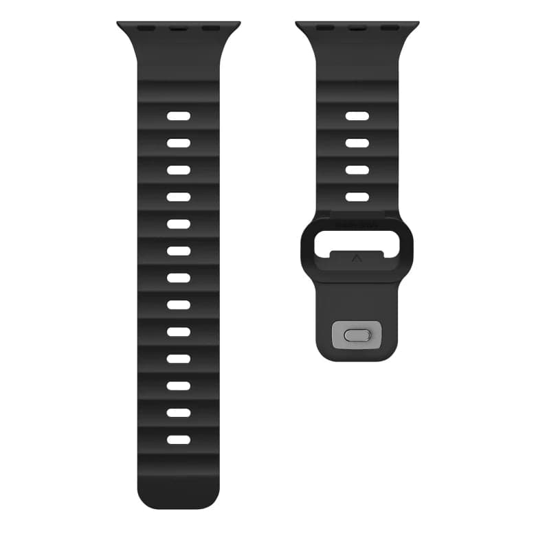 Řemínek pro Apple Watch 44/45/46/49 mm Mobile Origin FKM Strap s kovovým zapínáním - černý - náhled 3