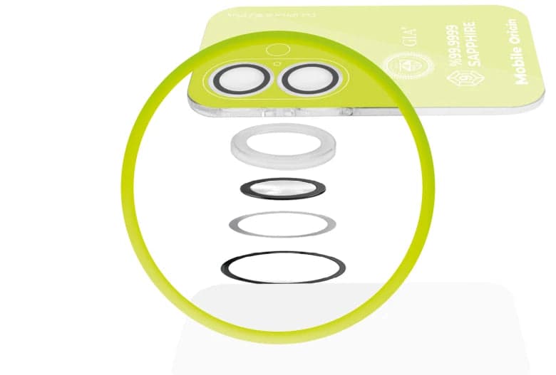 Safírové sklo na čočky pro iPhone 17 Mobile Origin - průhledné - náhled 3