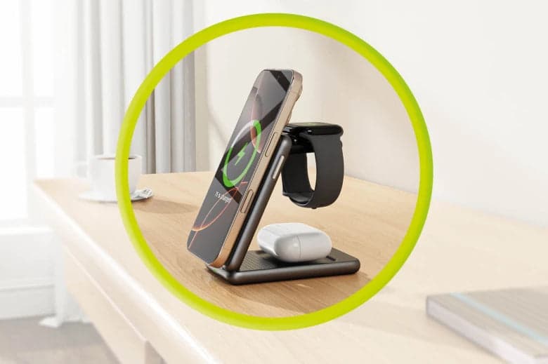 Bezdrátová nabíječka Mobile Origin 3in1 Foldable Qi2 Charger PW8 - stříbrná - náhled 4