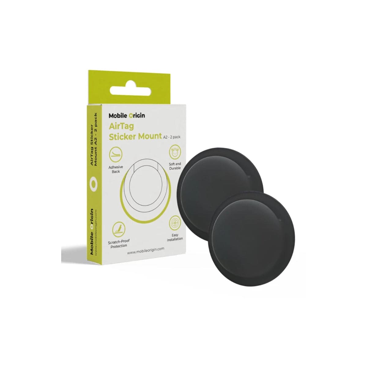 Samolepicí držák pro AirTag Mobile Origin Sticker Mount (2ks) - černý - náhled 3