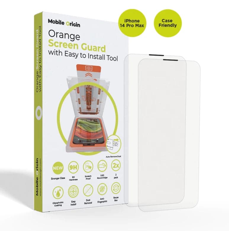 Ochranné sklo pro iPhone 14 Pro Max Mobile Origin Screen Guard s aplikátorem - 2 ks
