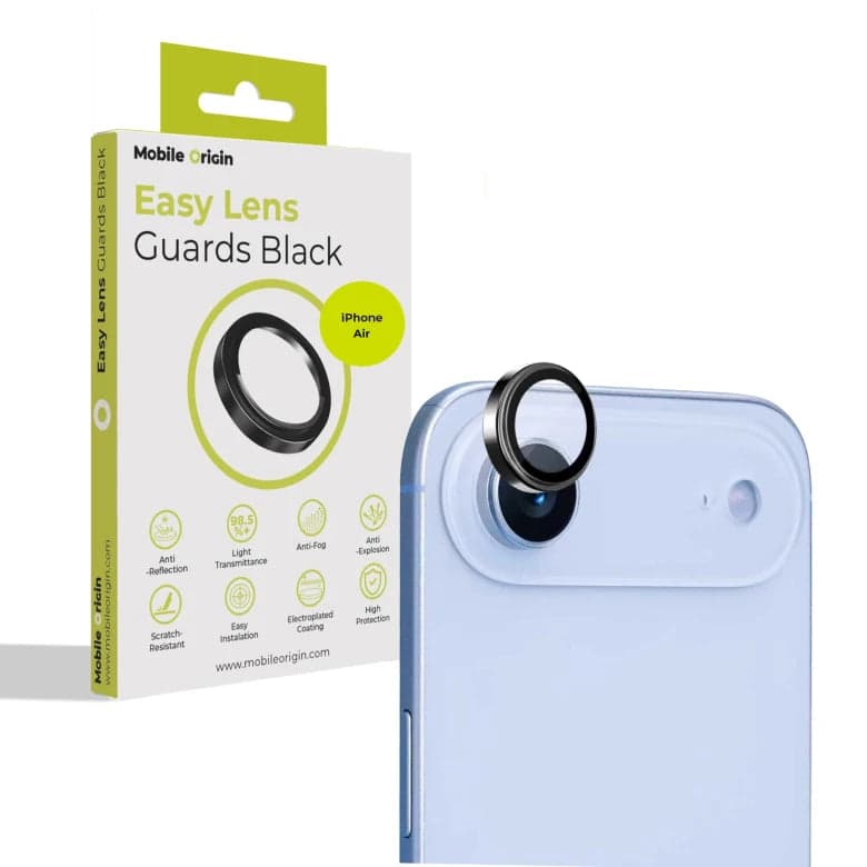Sklo na fotoaparát pro iPhone Air Mobile Origin Easy Lens Full Cover - černé