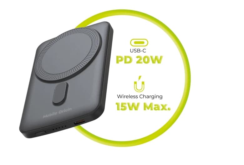 Powerbanka Mobile Origin Wireless Magnetic PowerBank PB10 5 000 mAh - náhled 5
