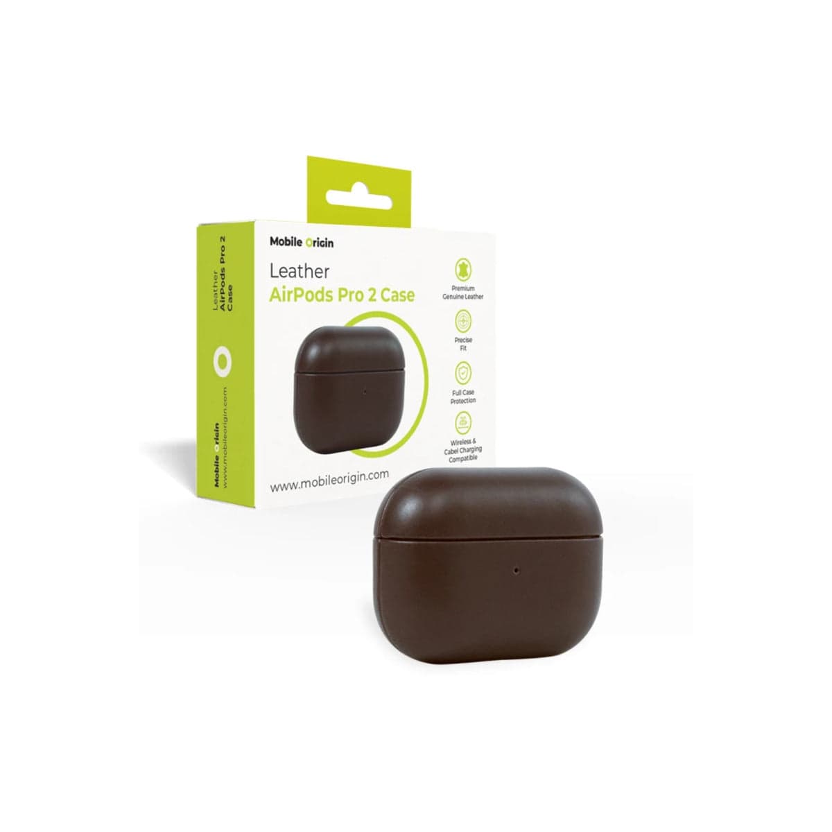 Kožené pouzdro pro AirPods Pro 2 Mobile Origin Leather Case - hnědé - náhled 3