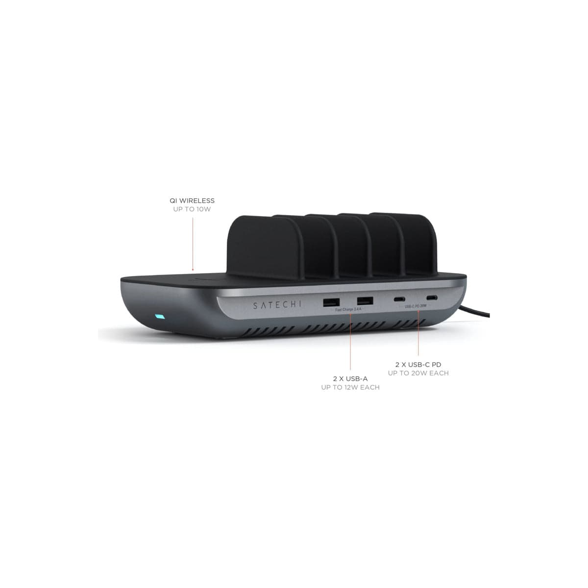 Nabíjecí stanice pro více zařízení Satechi Dock 5 Multi device charging station - vesmírně šedá - náhled 3