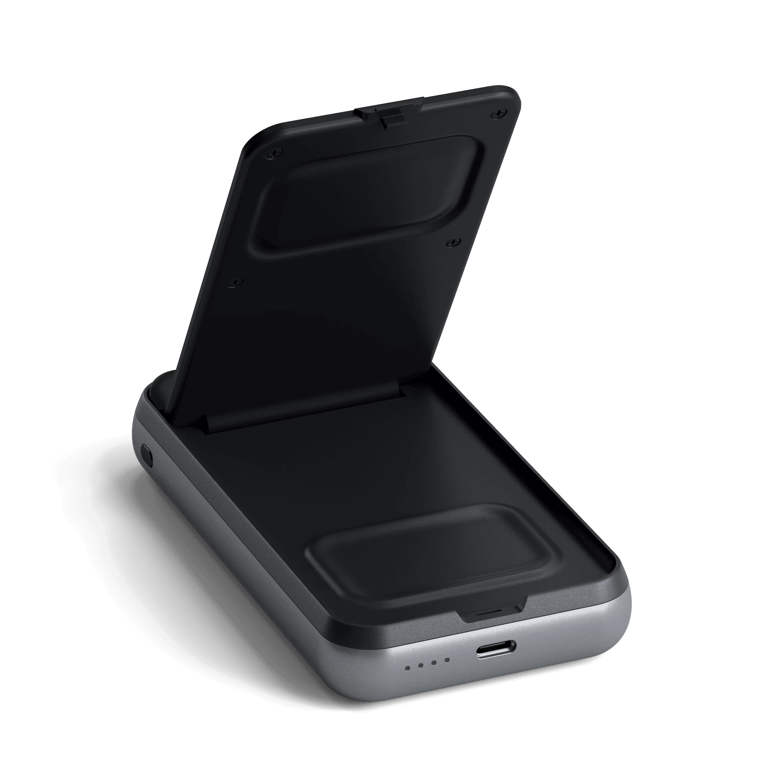 10 000 mAh hliníková bezdrátová powerbanka se stojánkem Satechi Duo Wireless Charger - náhled 3