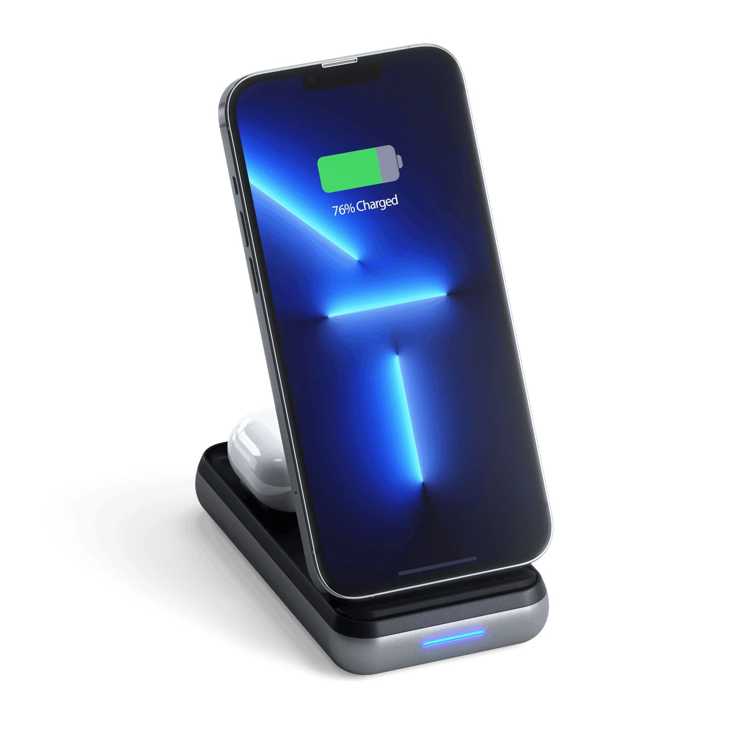 10 000 mAh hliníková bezdrátová powerbanka se stojánkem Satechi Duo Wireless Charger - náhled 2