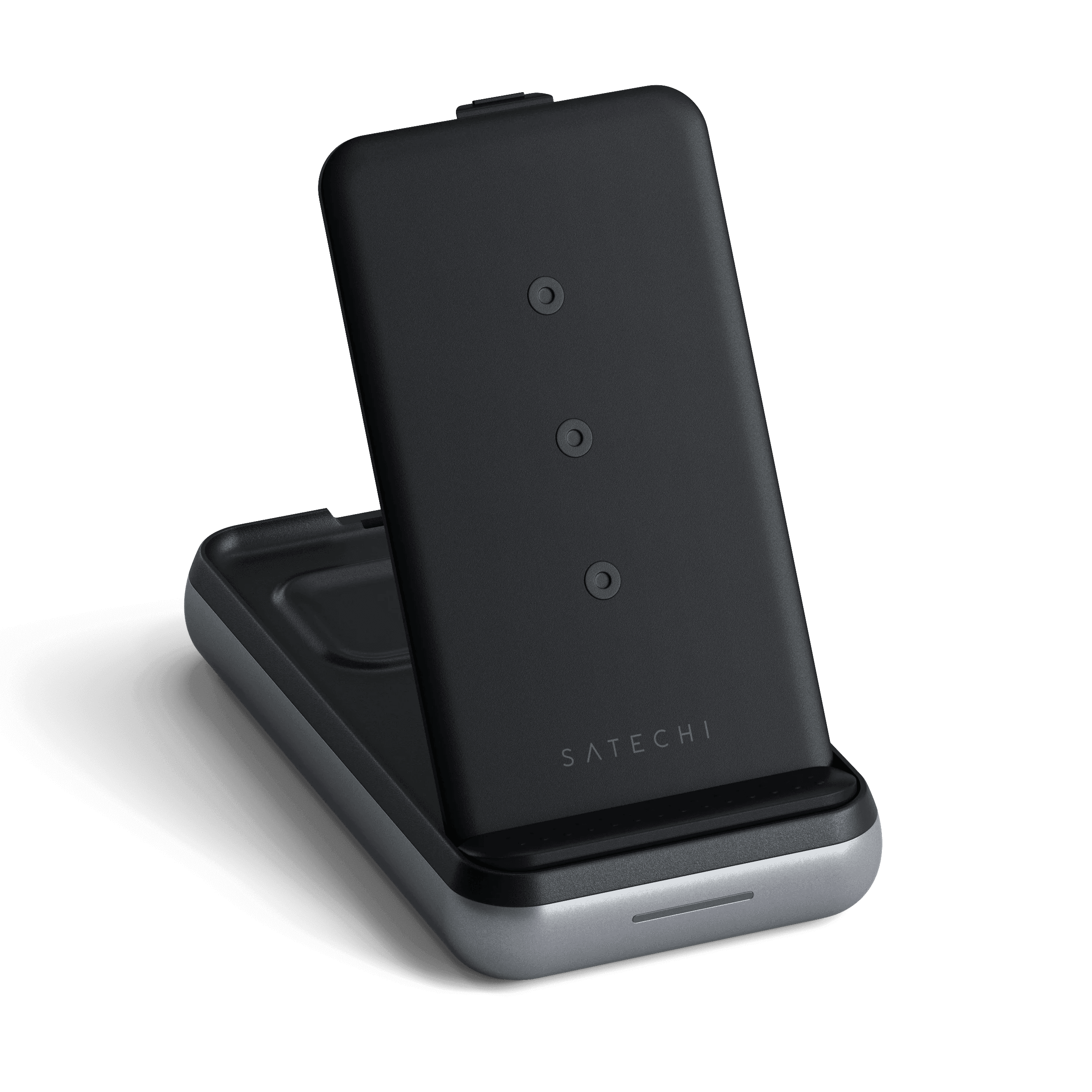 10 000 mAh hliníková bezdrátová powerbanka se stojánkem Satechi Duo Wireless Charger