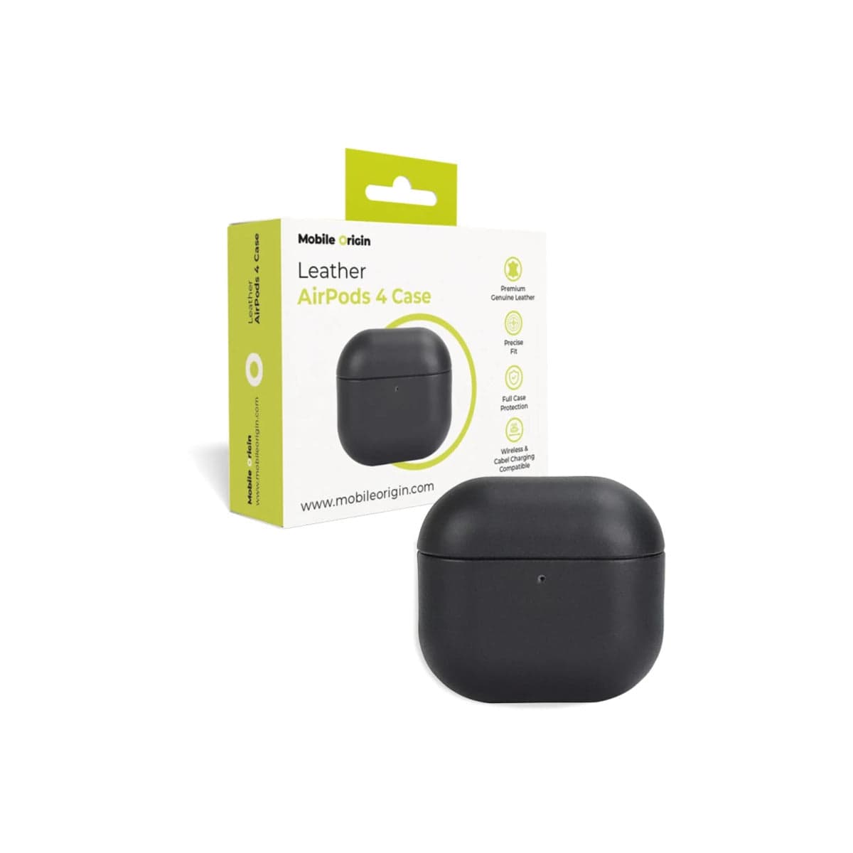 Kožené pouzdro pro AirPods 4 Mobile Origin Leather Case - černé - náhled 5