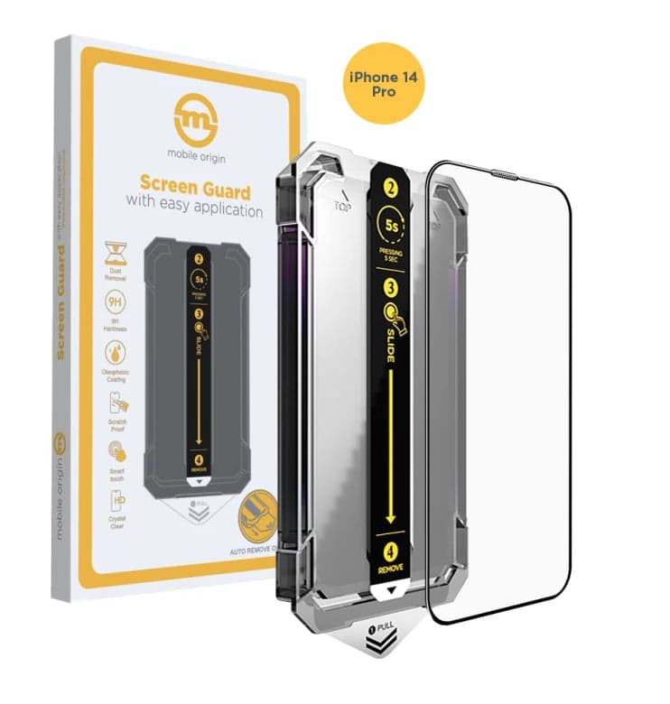 Ochranné sklo pro iPhone 14 Pro Max Mobile Origin Screen Guard s aplikátorem