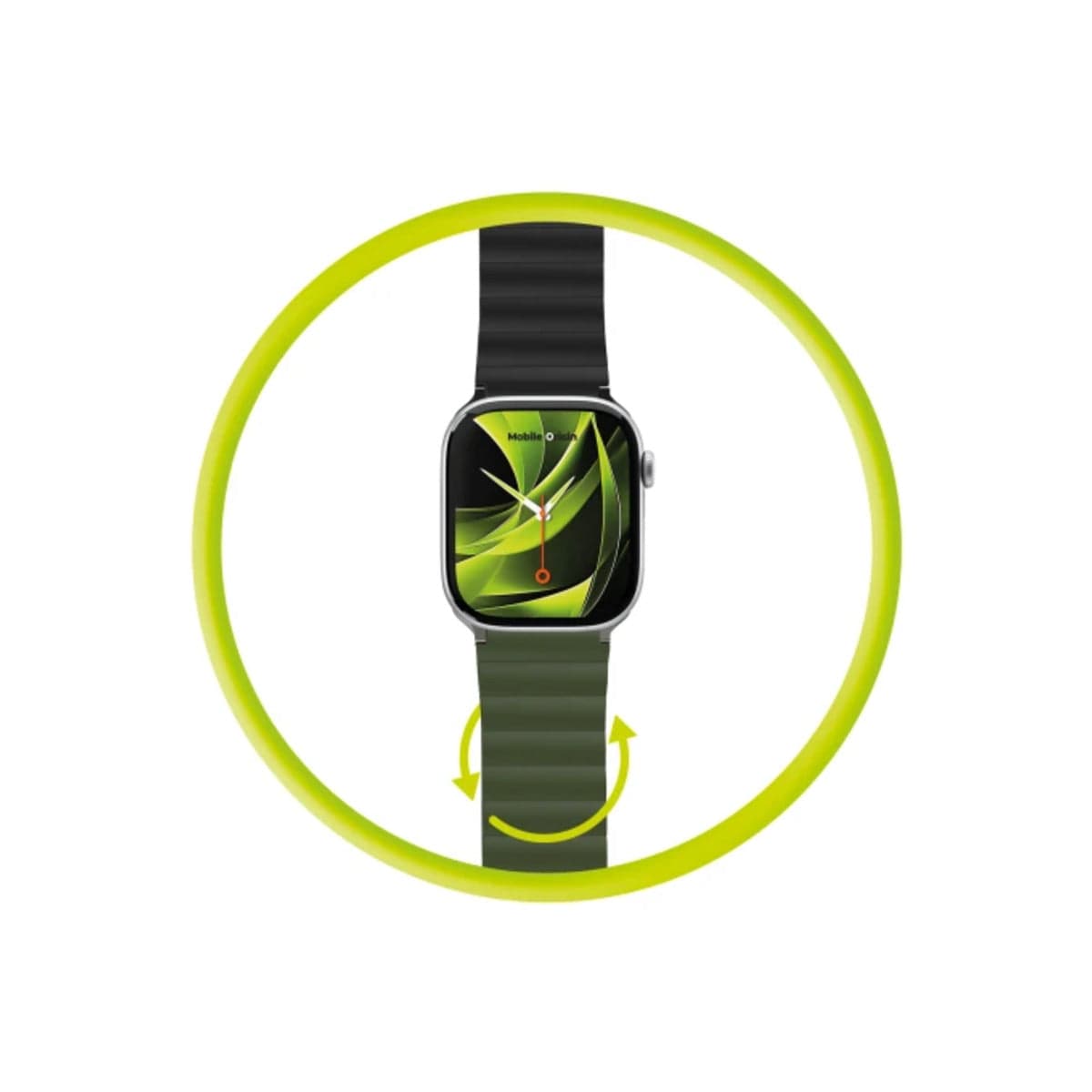 Řemínek pro Apple Watch 42/44/45/49 mm Mobile Magnetic Strap II - zelený/černý - náhled 2