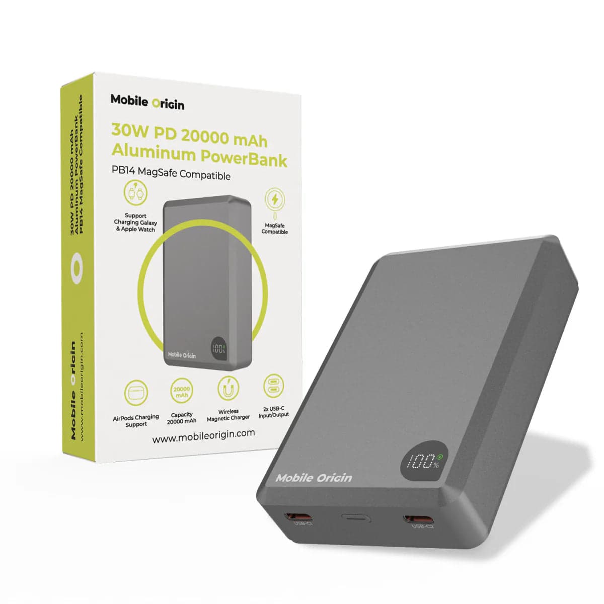30W PD Hliníková MagSafe powerbanka Mobile Origin PB14 20 000 mAh - náhled 4