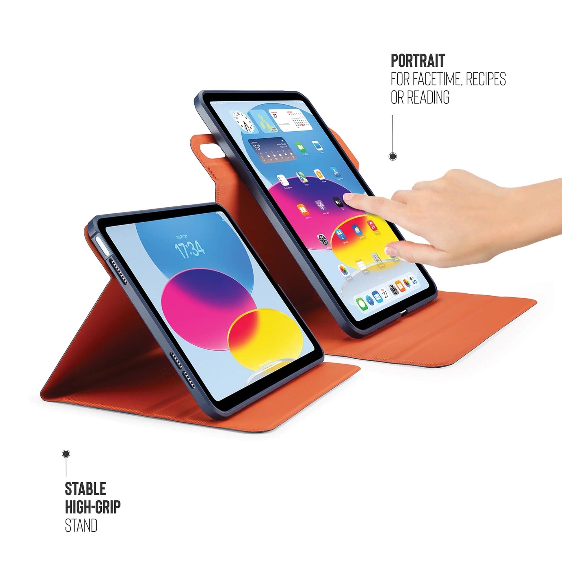 Kryt na iPad Air 10,9" (22/20) a 11" (24/25/26) Pipetto Origami No5 Rotating Folio Case - tmavě modré - náhled 5