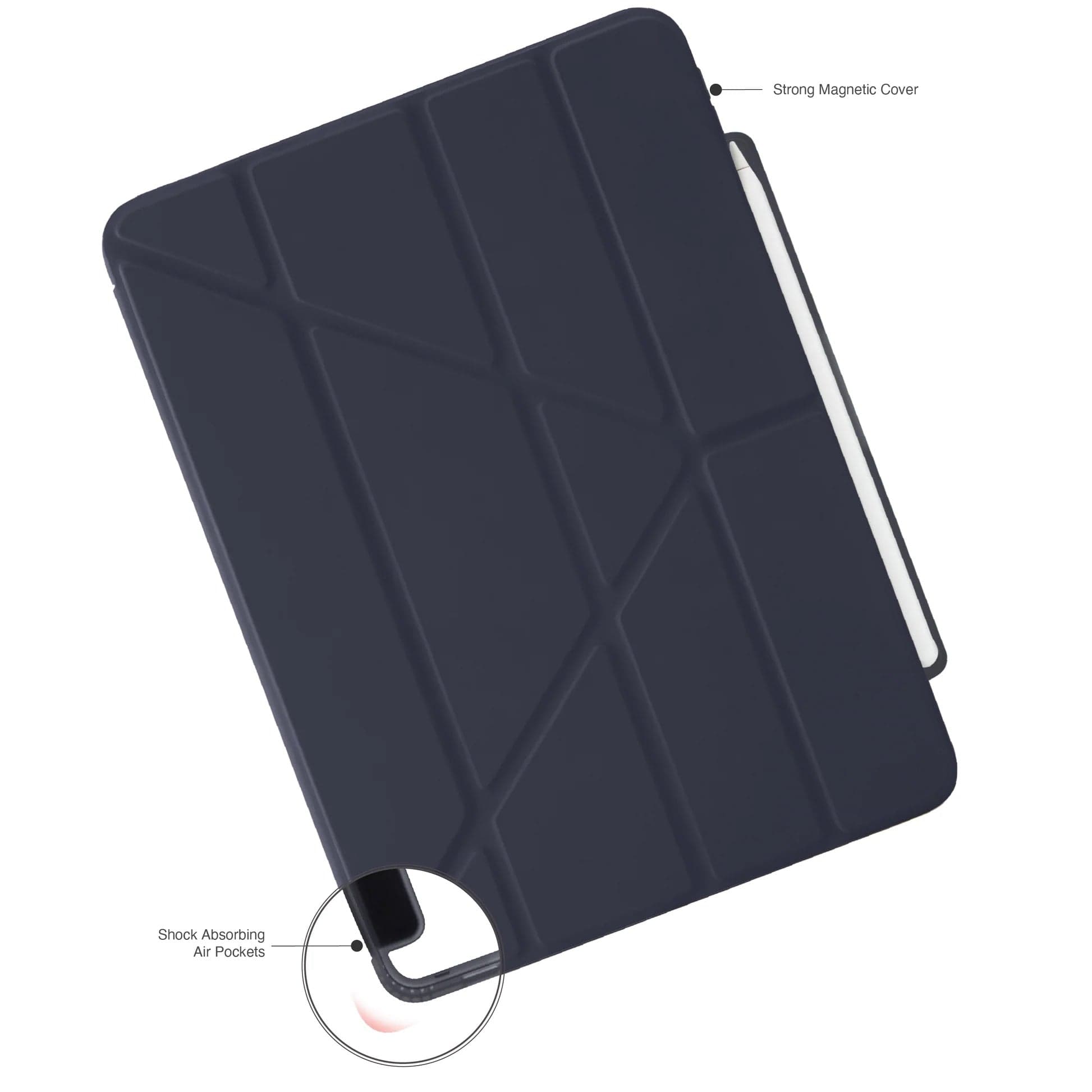 Kryt na iPad Air 13" (24/25/26) Pipetto Origami No3 Pencil Case - tmavě modrý - náhled 5