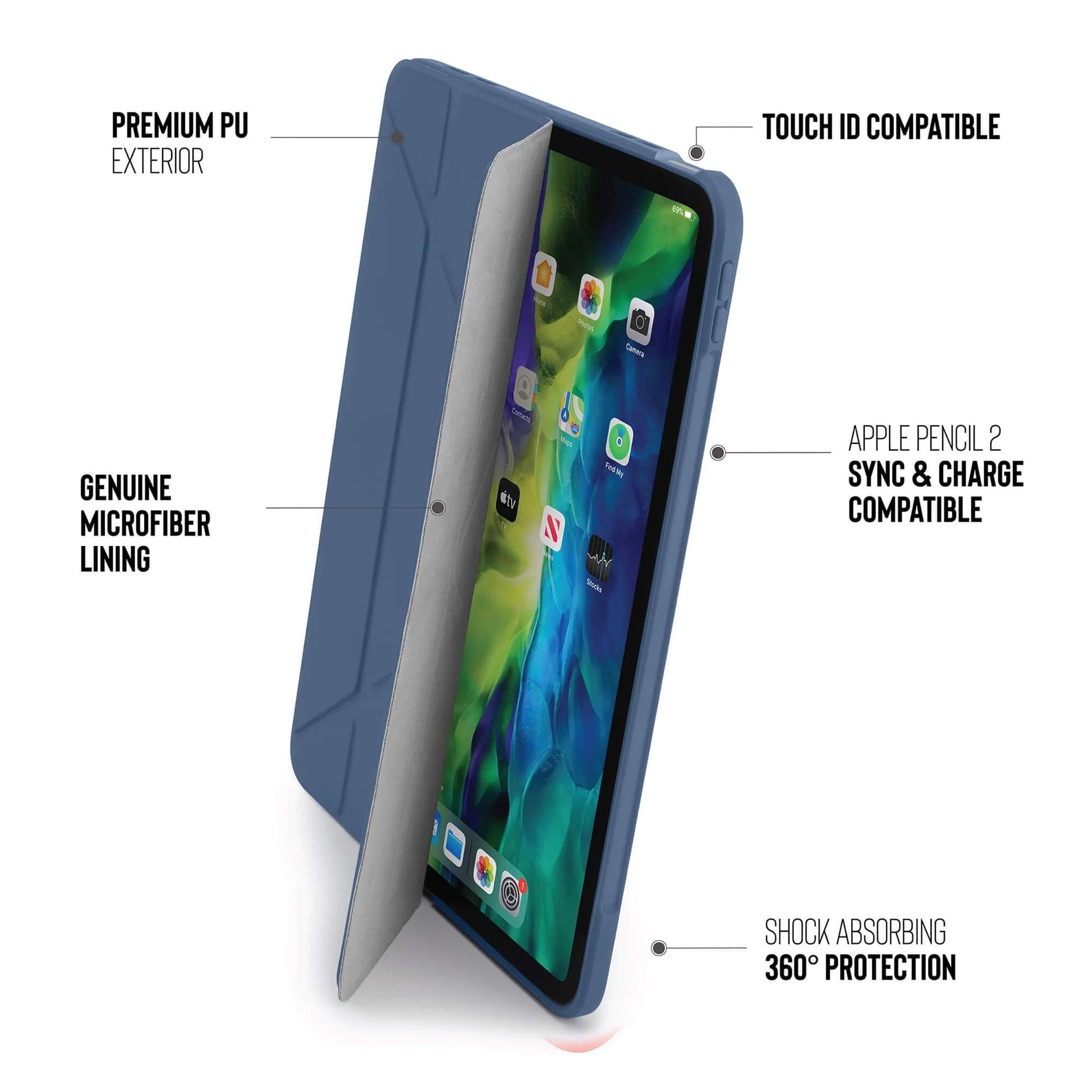 Kryt na iPad Air iPad Air 10,9" (20/22) a 11" (24/25/26) Pipetto Origami No1 Original Case - světle modrý - náhled 3