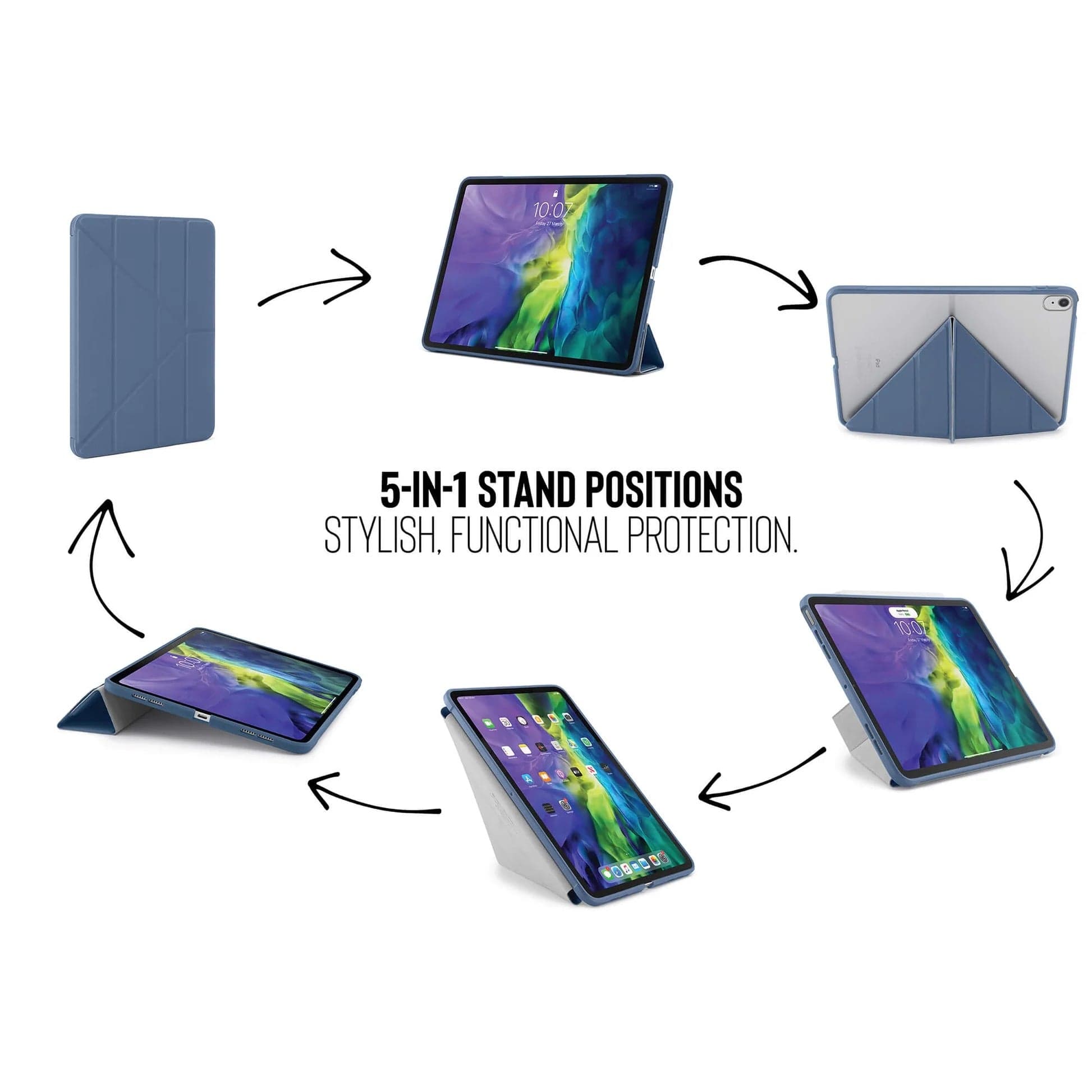 Kryt na iPad Air iPad Air 10,9" (20/22) a 11" (24/25/26) Pipetto Origami No1 Original Case - světle modrý - náhled 5