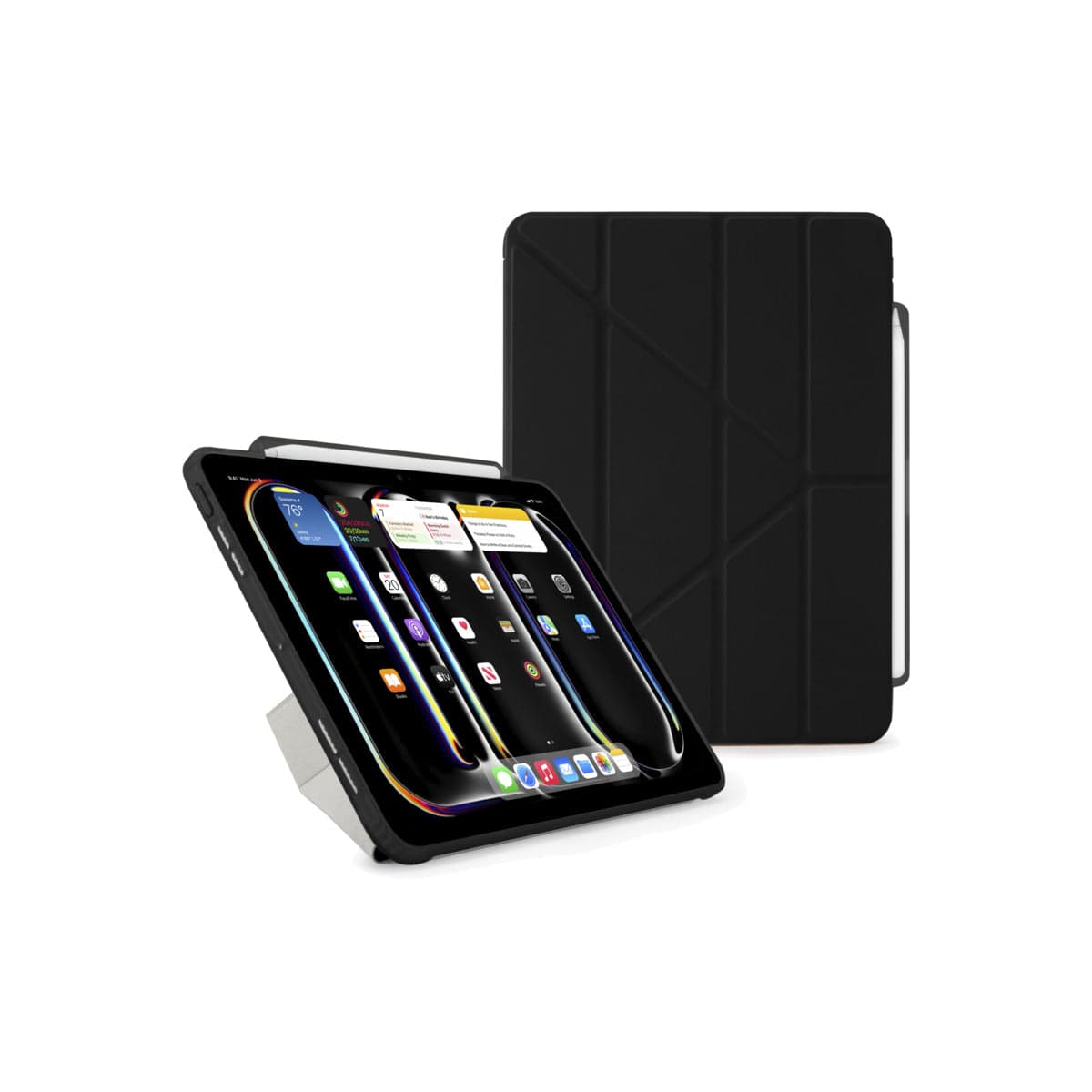 Kryt na iPad Pro 13" (24/25) Pipetto Origami No3 Pencil Case - černý