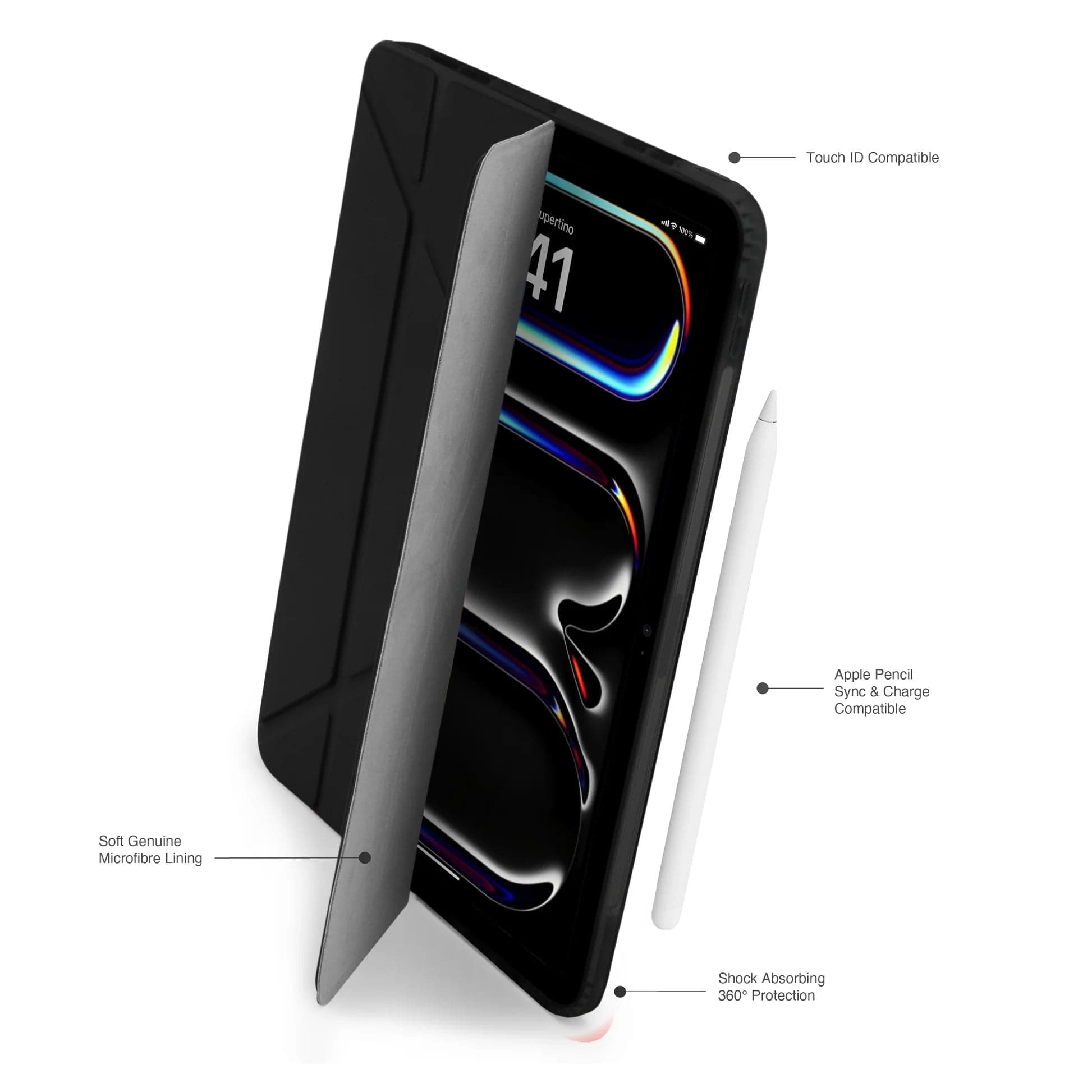 Kryt na iPad Pro 11" (24/25) Pipetto Origami No1 Original Case - černý - náhled 2