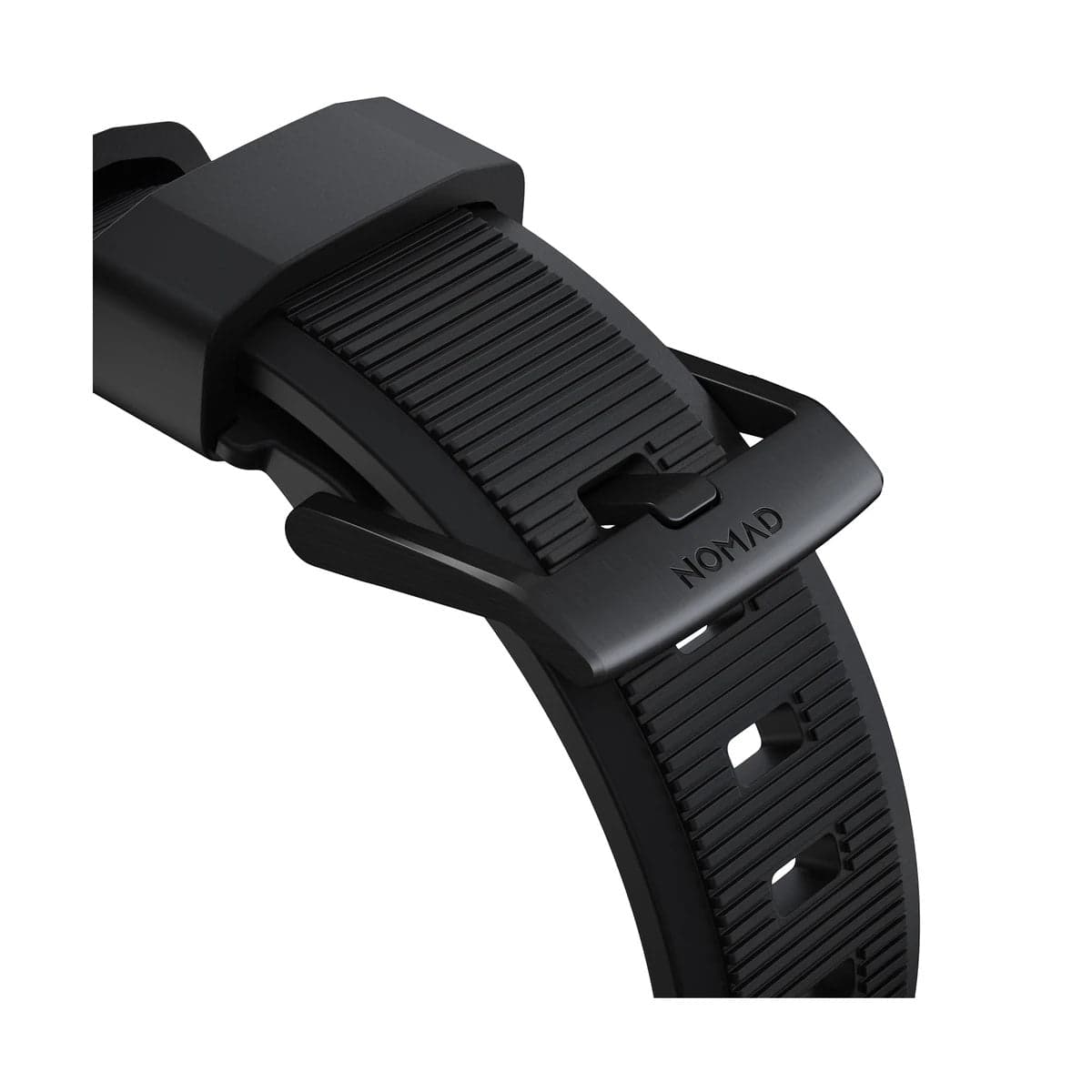 Řemínek pro Apple Watch 42/44/45/49 mm Nomad Rugged Strap - černý s černou přezkou - náhled 3