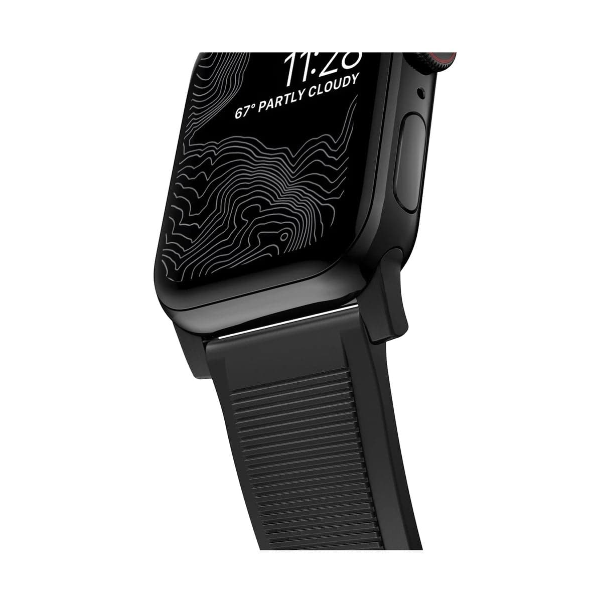 Řemínek pro Apple Watch 42/44/45/49 mm Nomad Rugged Strap - černý s černou přezkou - náhled 4