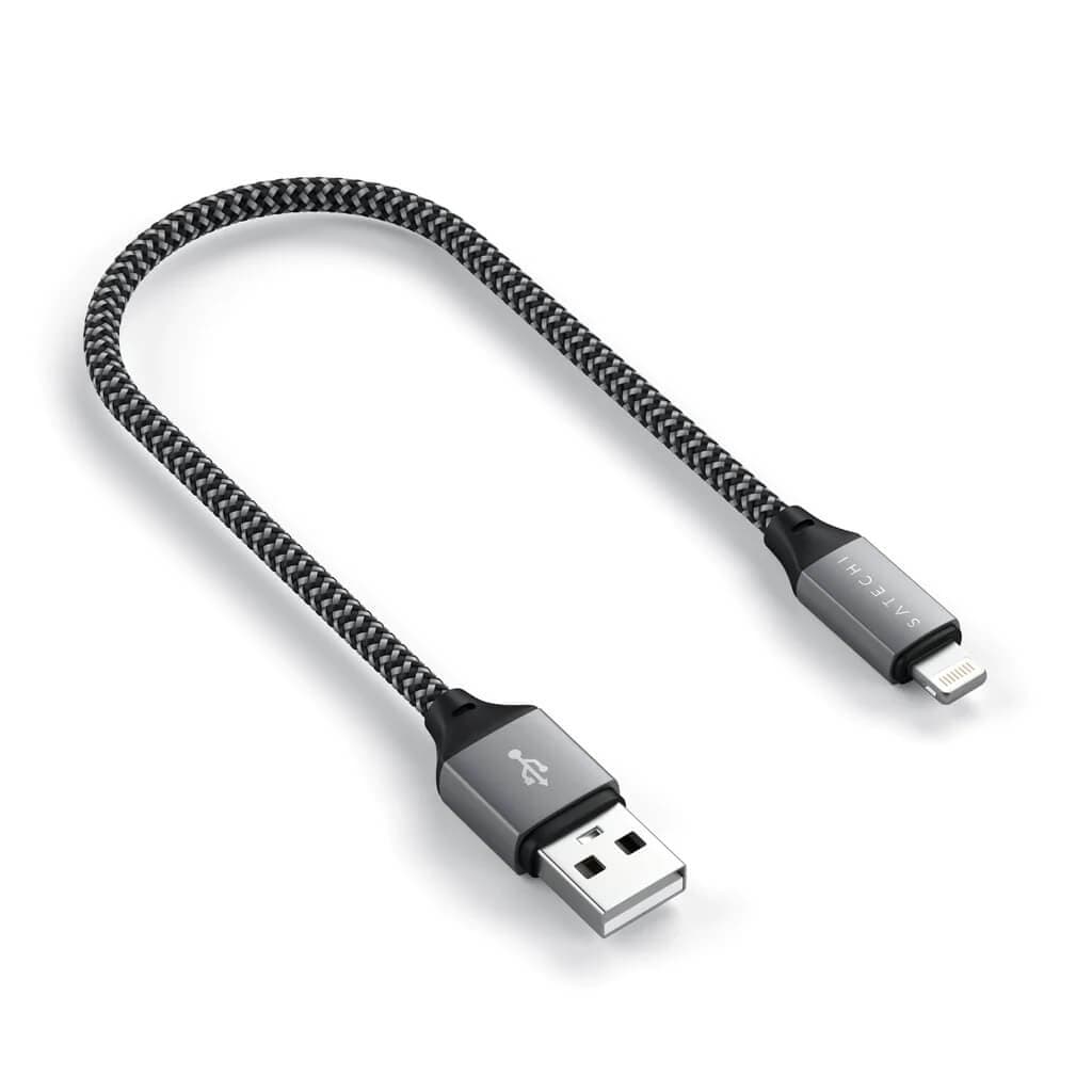 Pletený kabel Satechi USB-A na Lightning 25 cm – šedý - náhled 4