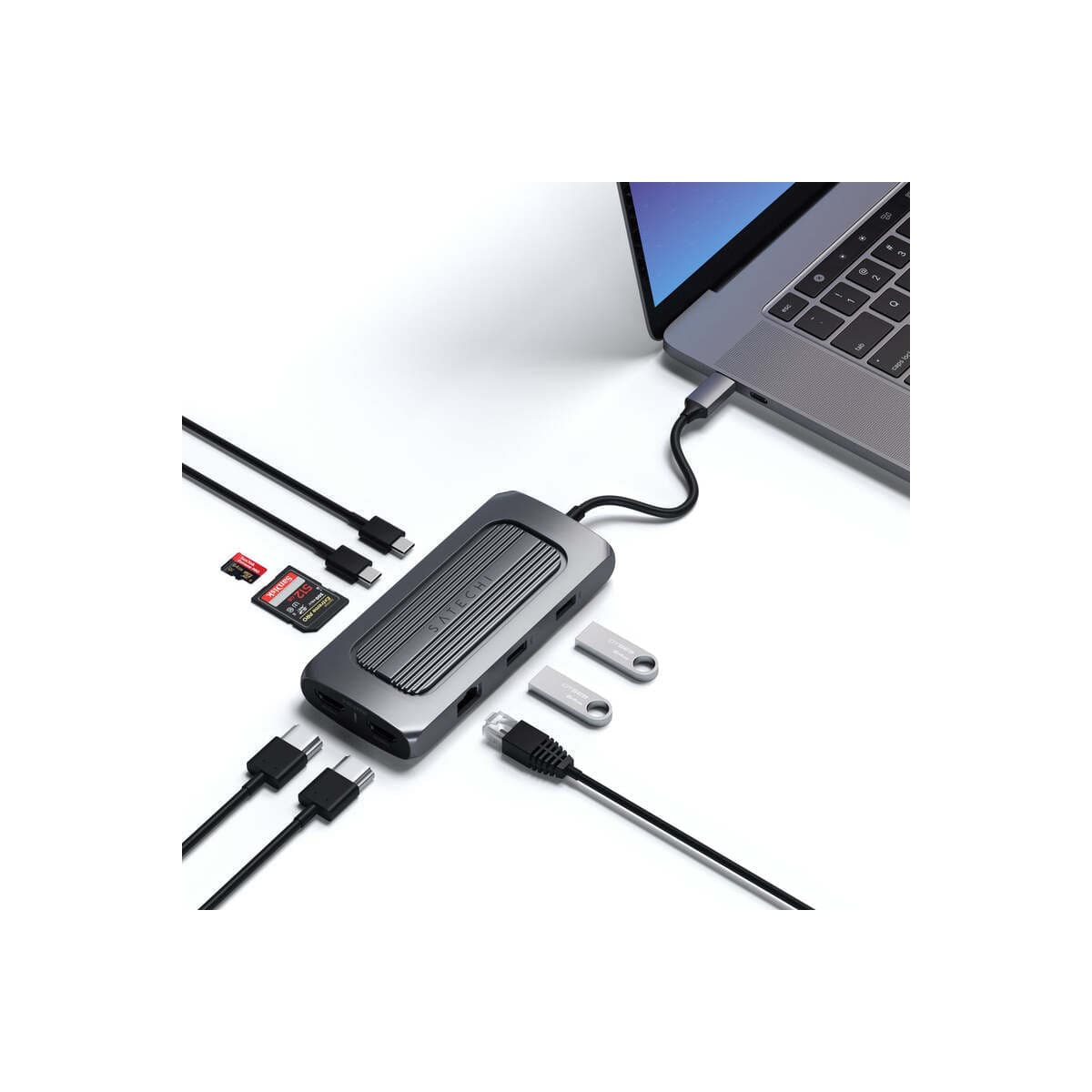 Hliníkový USB-C HUB MX Satechi - vesmírně šedý - náhled 2