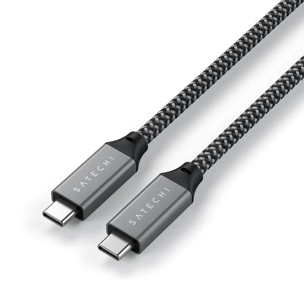 Pletený kabel Satechi USB-C na USB-C 25 cm – šedý - náhled 2