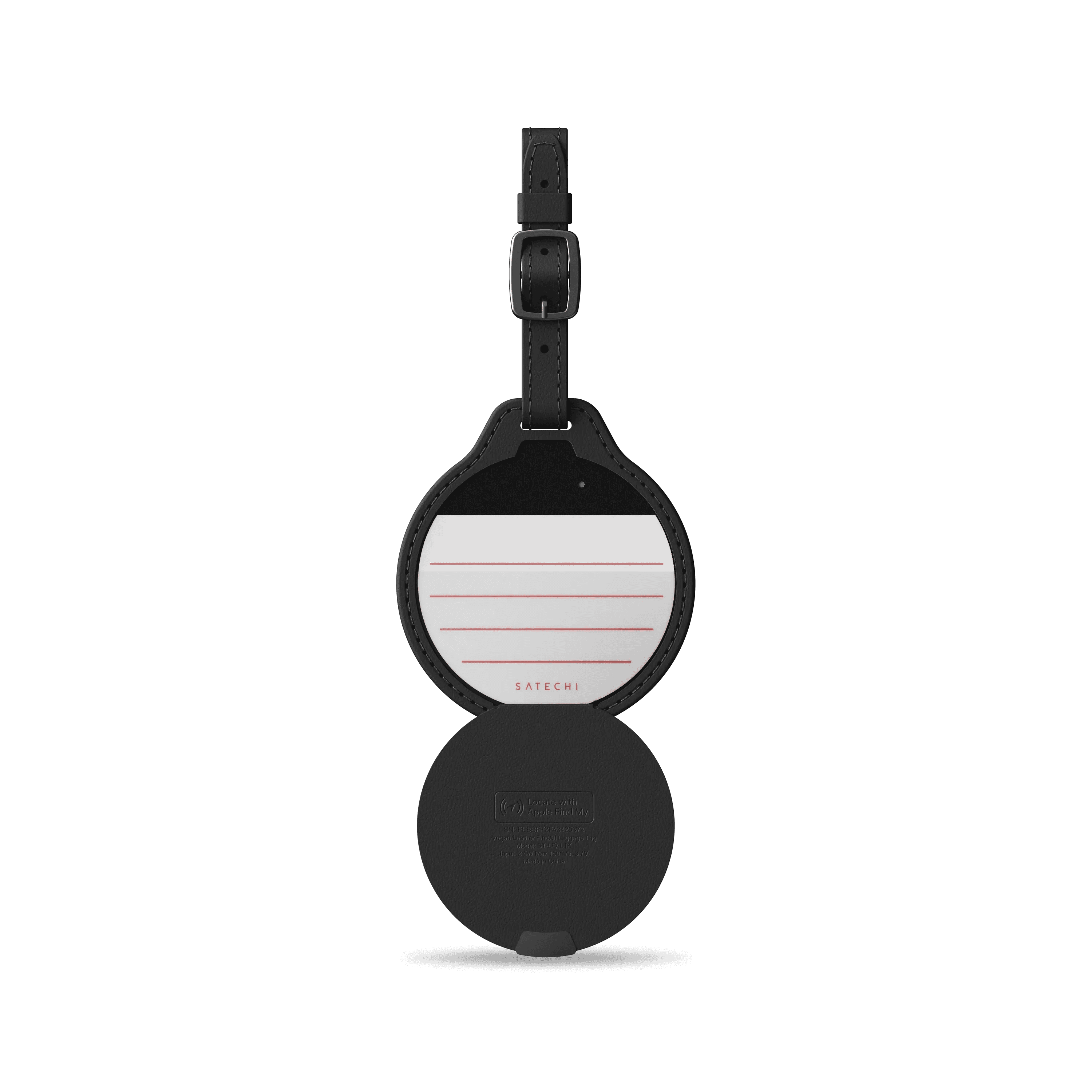 Jmenovka z veganské kůže Satechi FindAll Luggage Tag s kapsou na AirTag - černá - náhled 3